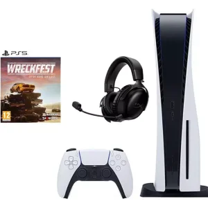 SONY PlayStation 5, Cloud III Wireless Gaming Headset (Black) & Wreckfest Bundle